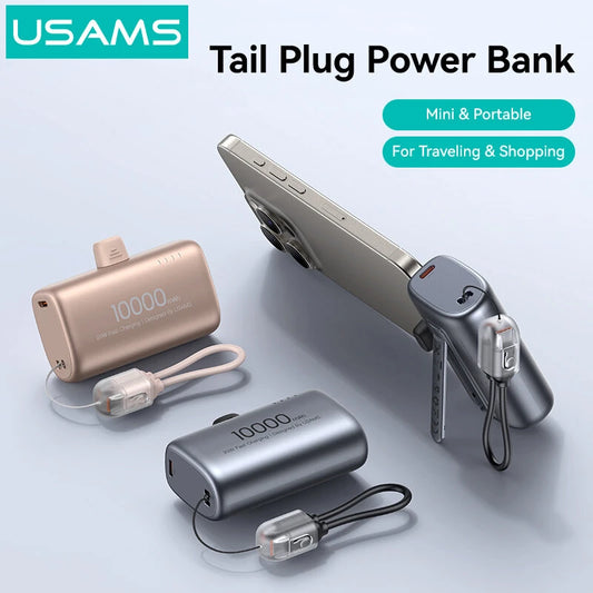 MINI POWER BANK 10000 mAh AVEC PRISE INTÉGRÉE.(BJ)