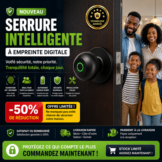 serrure de porte intelligente à empreintes digitales