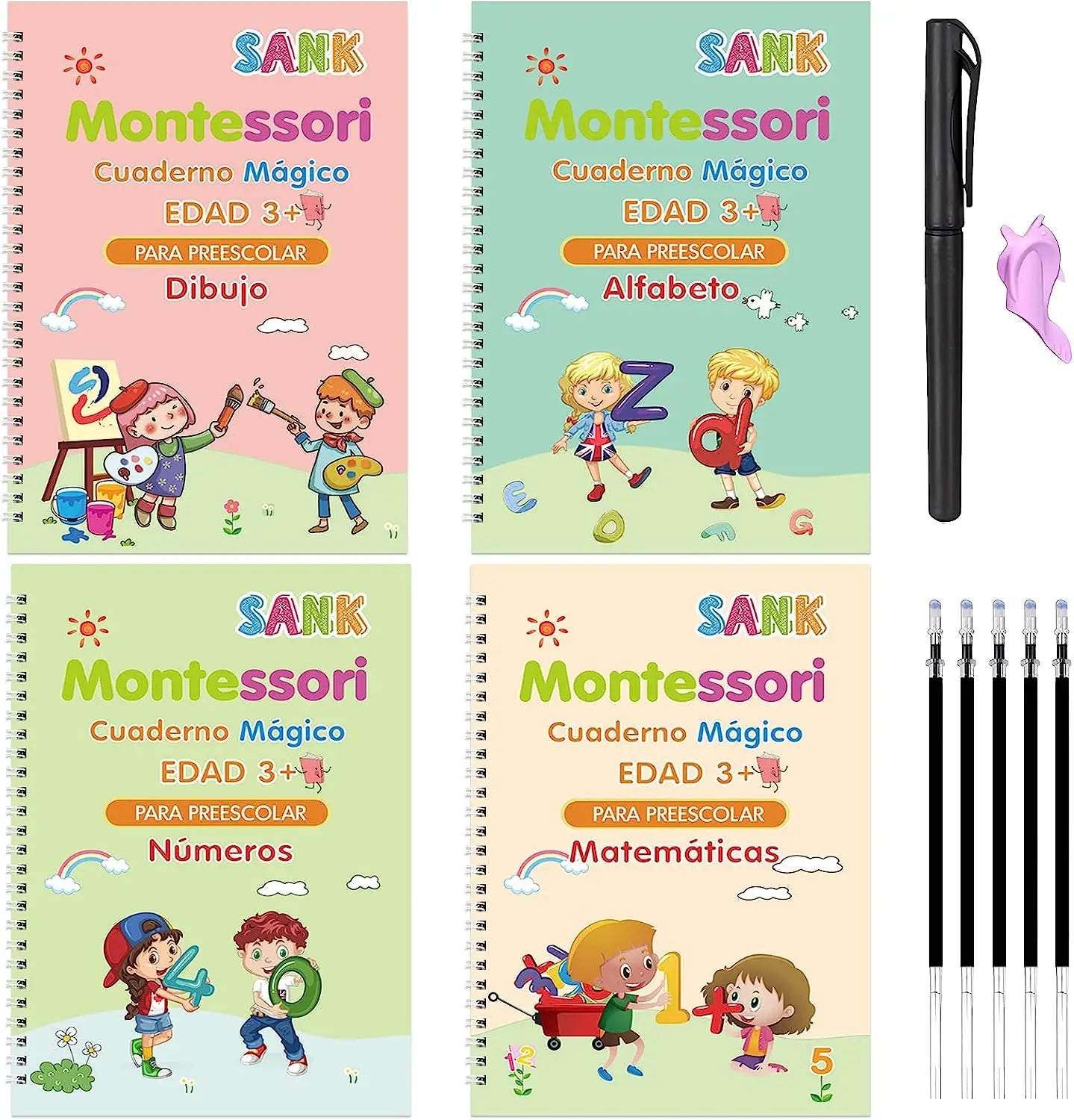 4 Cahiers d'apprentissage Magiques pour Enfants.