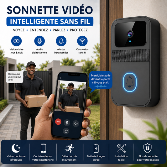 Sonnette Vidéo Intelligente Sans Fil HD