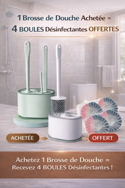 Brosse WC 3-en-1 avec Support Mural.(CFQ)