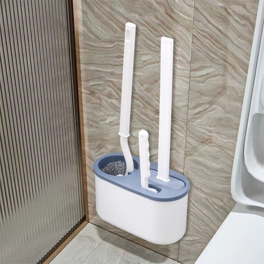 Brosse WC 3-en-1 avec Support Mural.