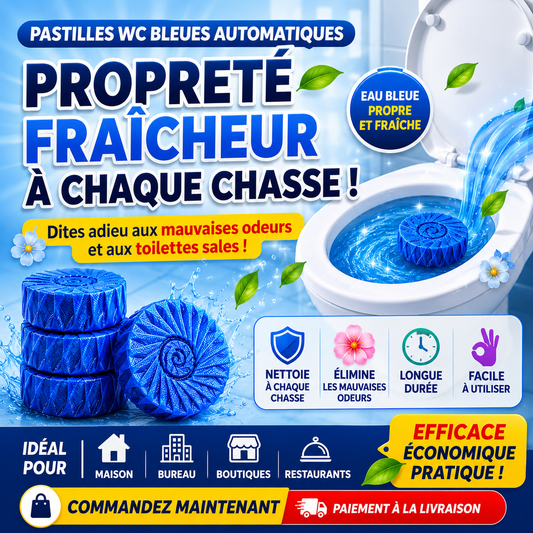 Pastilles WC Bleues Automatiques – Eau Toujours Propre & Fraîche
